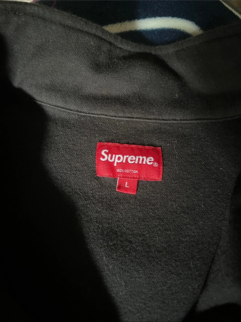 Supreme Black Half-Zip Pullover with Branded Zip Tape